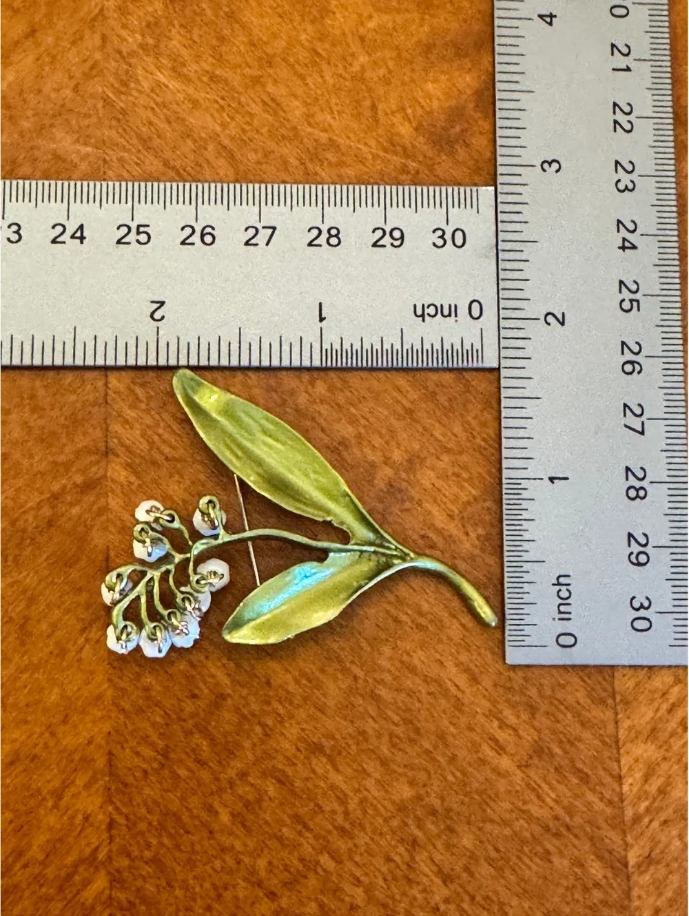 Vintage Lily of the Valley Flower Brooch Pin 490